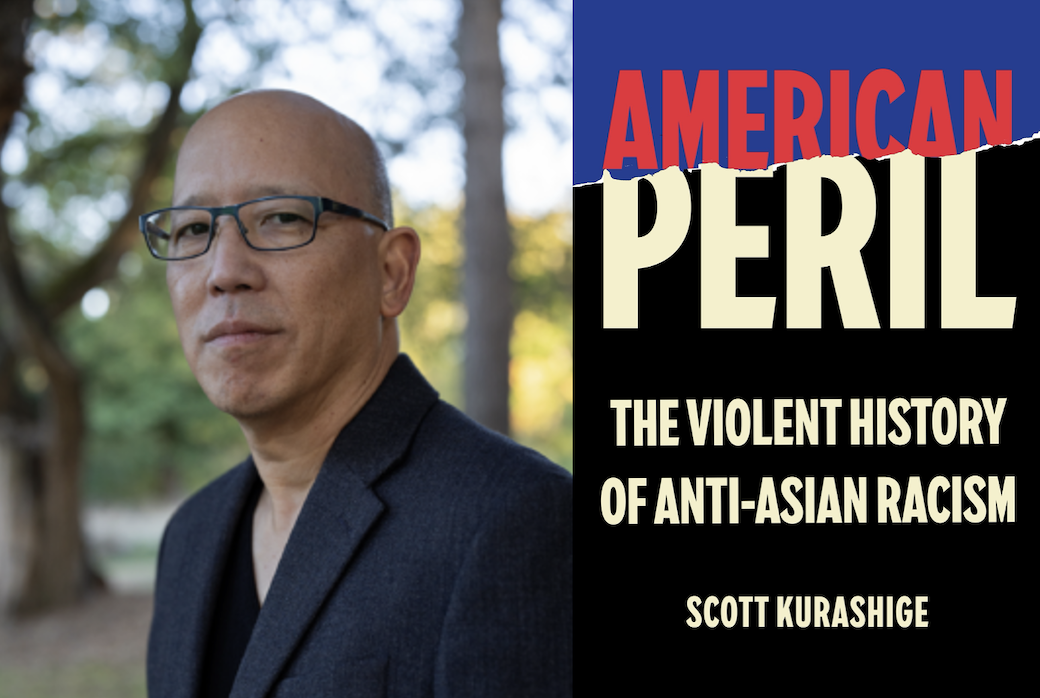 Kurashige headshot and American Peril book cover